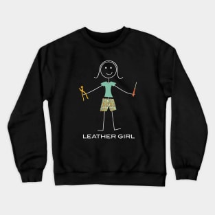 Funny Womens Leatherworking Design Crewneck Sweatshirt